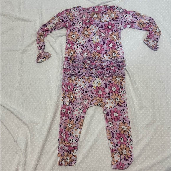 BUMS & ROSES Let’s BOOgie Footie Ghost Bamboo Sleeper 18-24m 18m 24m - Picture 5 of 10